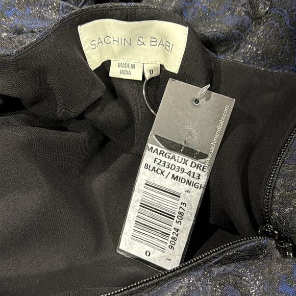 Sachin & Babi Black/Midnight Jacquard Strapless Margaux Formal Gown - 0 - Picture 5 of 12